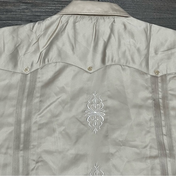 El General Men's 3XL Western Shirt Tan Beige Short Sleeve Shiny Button New NWD - Picture 12 of 14